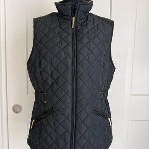 Women's Black Quilted Vest Fur Lined by Weatherproof Size M